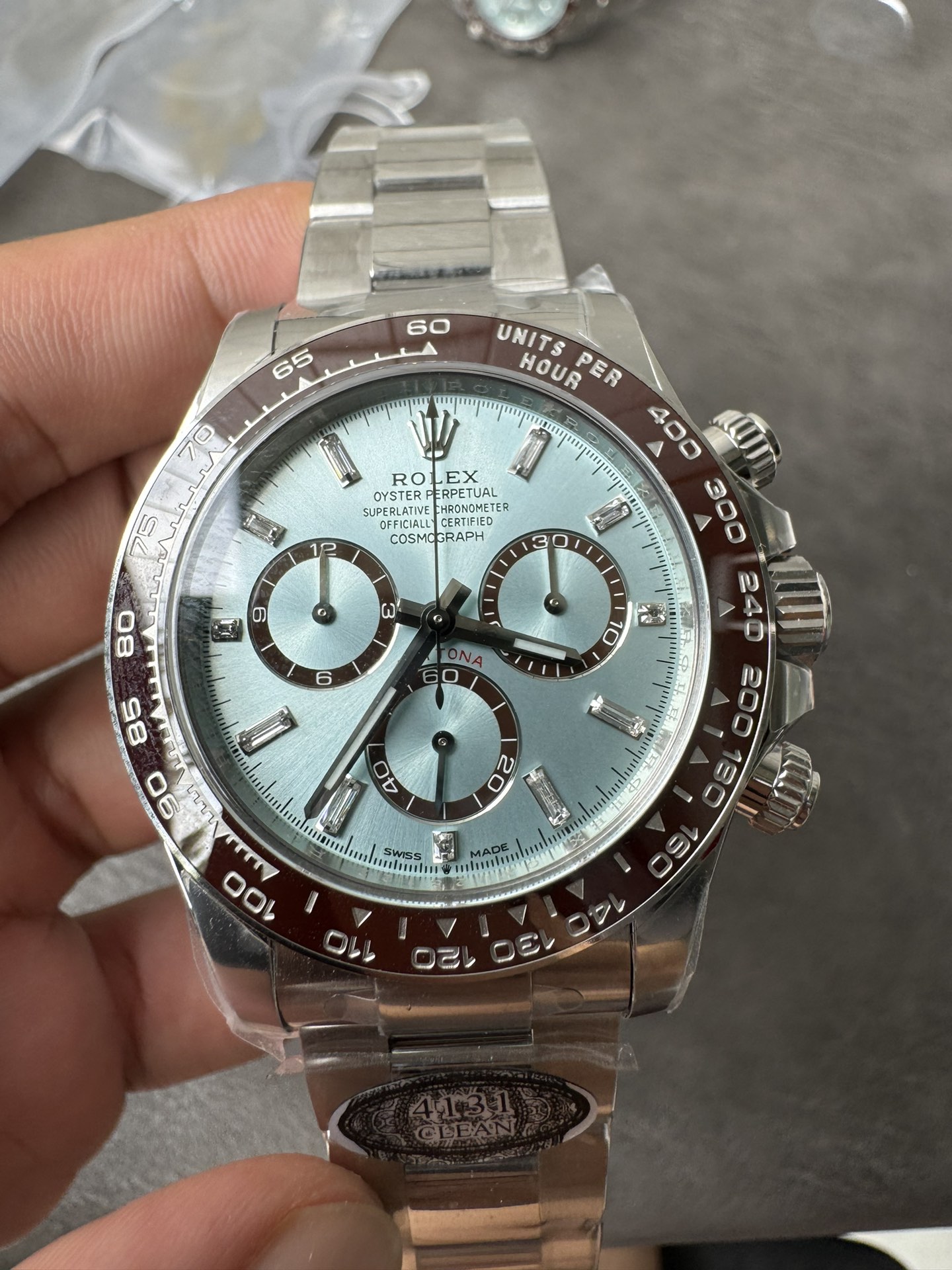 Clean Factory Daytona 126506 ICE Blue Dial With Diamonds Markers Brown Ceramic Bezel SH4131 Movement 72 Hours PR 09 Clean Factory Daytona 126506 ICE Blue Dial With Diamonds Markers Brown Ceramic Bezel SH4131 Movement 72 Hours PR 09