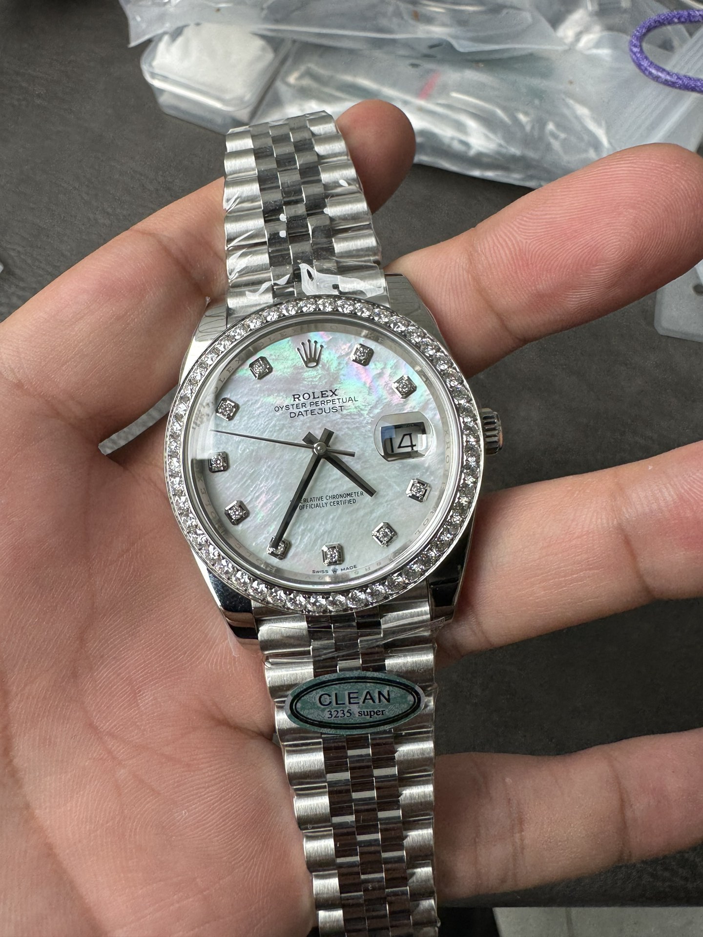 Clean Factory Rolex Datejust 126334 41mm MOP Dial Diamonds Bezel 904L Steel Jubilee Bracelet SH3235 Movement 01 Clean Factory Rolex Datejust 126334 41mm MOP Dial Diamonds Bezel 904L Steel Jubilee Bracelet SH3235 Movement 01
