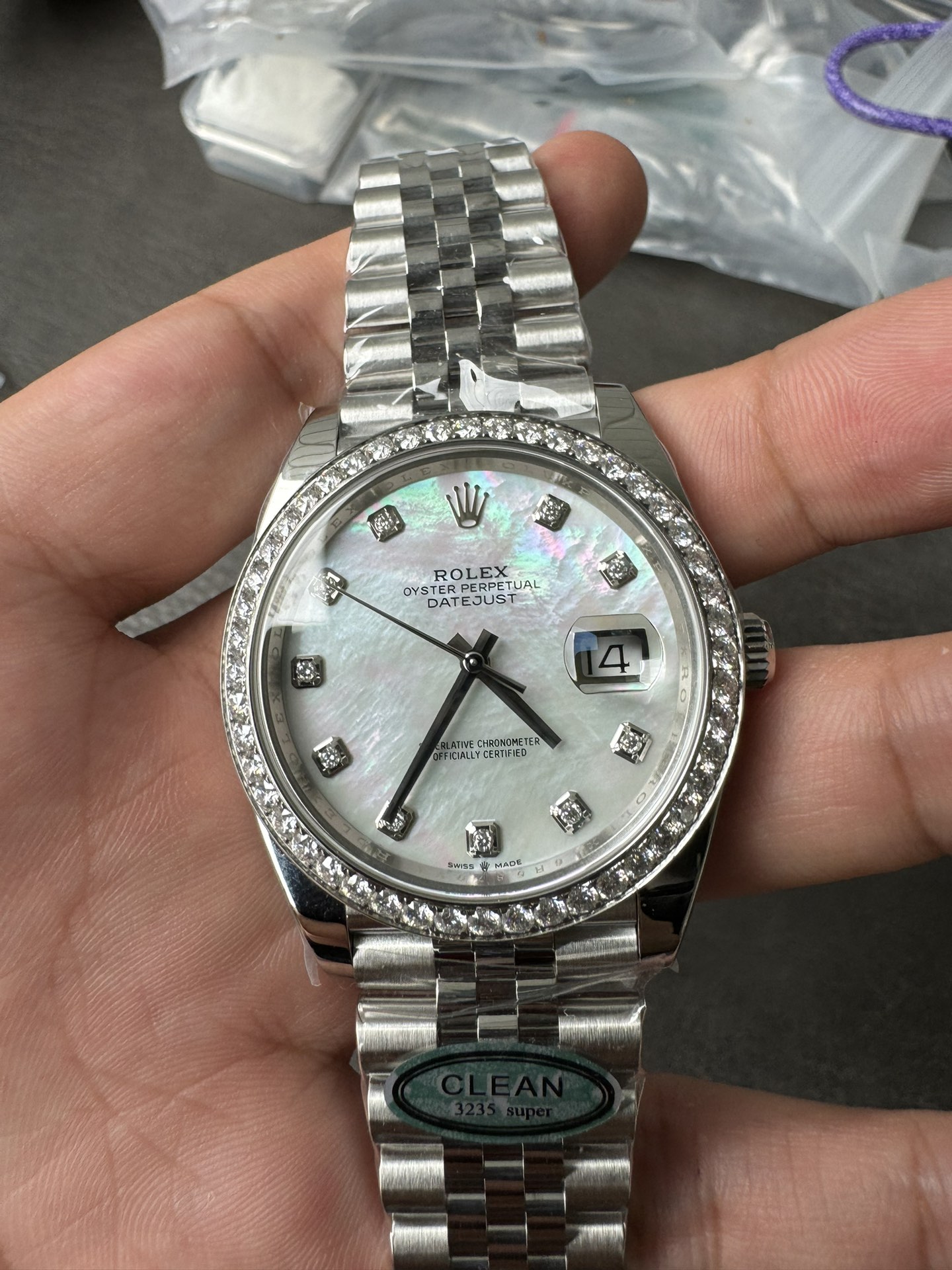 Clean Factory Rolex Datejust 126334 41mm MOP Dial Diamonds Bezel 904L Steel Jubilee Bracelet SH3235 Movement 02 Clean Factory Rolex Datejust 126334 41mm MOP Dial Diamonds Bezel 904L Steel Jubilee Bracelet SH3235 Movement 02