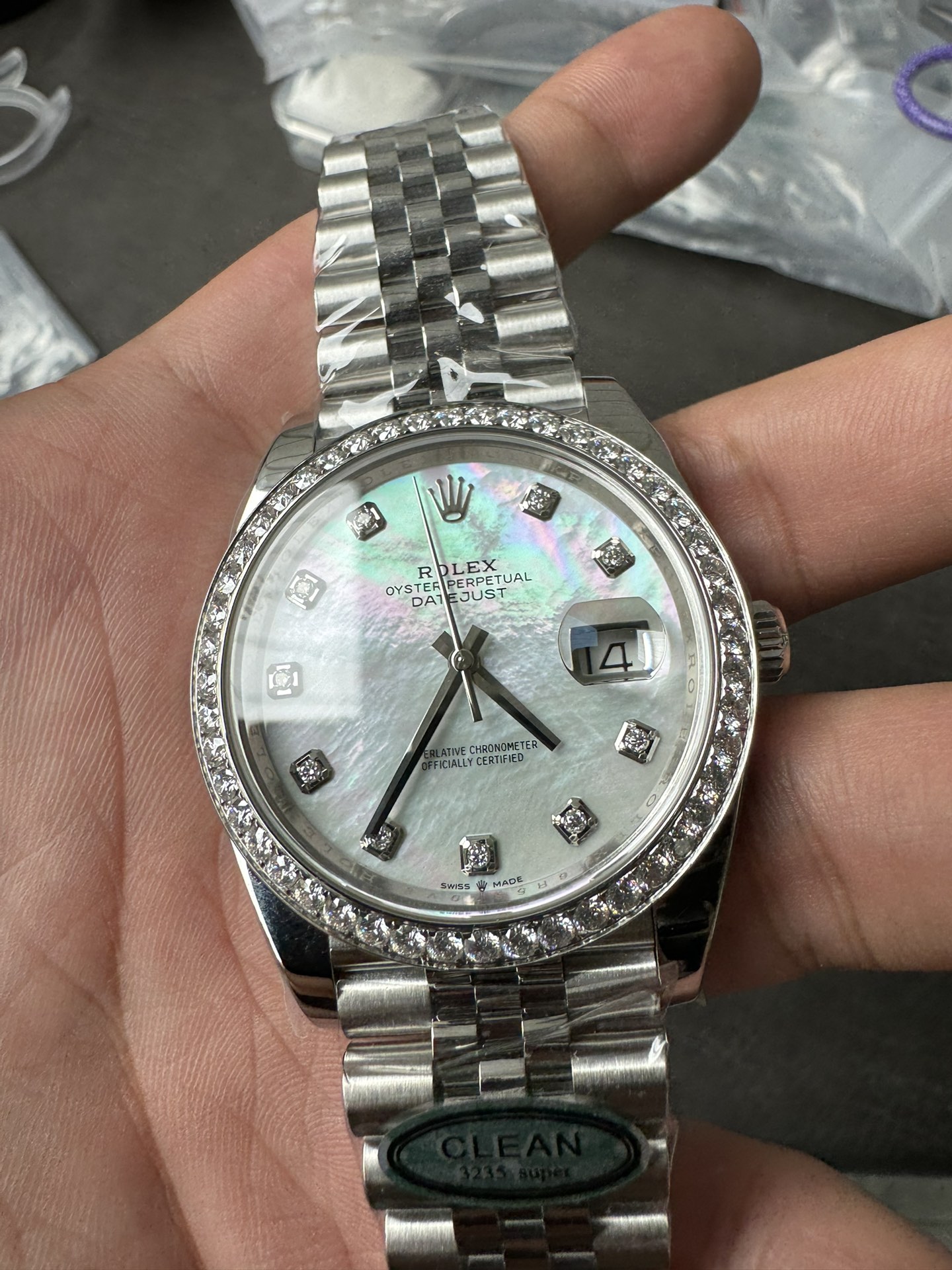 Clean Factory Rolex Datejust 126334 41mm MOP Dial Diamonds Bezel 904L Steel Jubilee Bracelet SH3235 Movement 04 Clean Factory Rolex Datejust 126334 41mm MOP Dial Diamonds Bezel 904L Steel Jubilee Bracelet SH3235 Movement 04