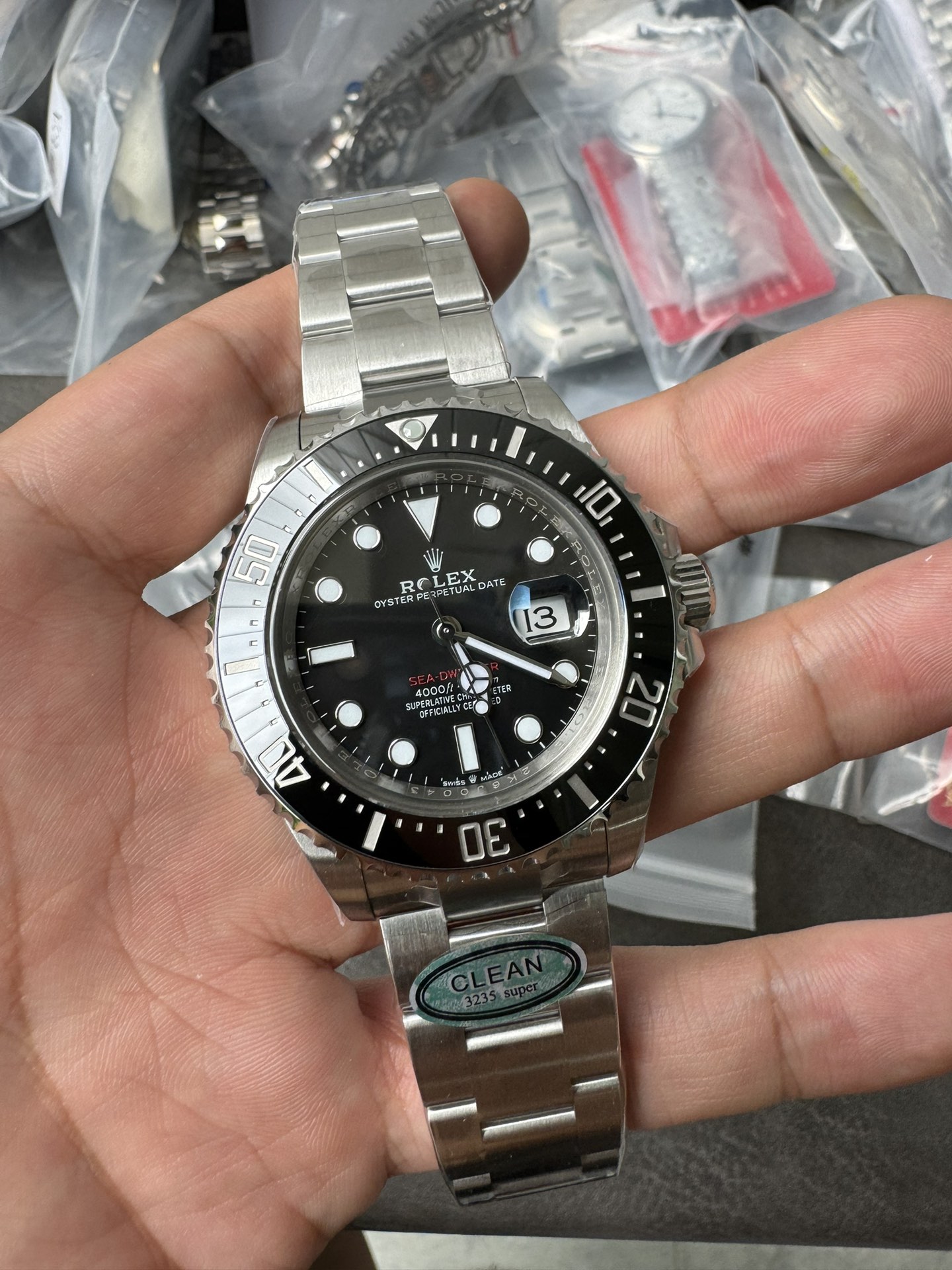Clean Factory Rolex Sea Dweller 126600 Single Red 904L Steel Case and Bracelet SH3235 Movement 01 Clean Factory Rolex Sea Dweller 126600 Single Red 904L Steel Case and Bracelet SH3235 Movement 01