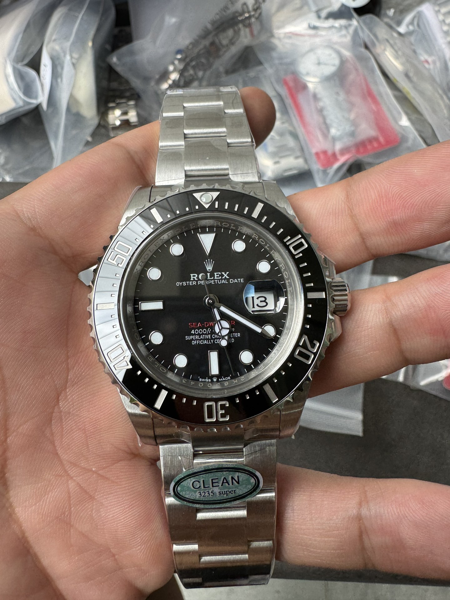 Clean Factory Rolex Sea Dweller 126600 Single Red 904L Steel Case and Bracelet SH3235 Movement 02 Clean Factory Rolex Sea Dweller 126600 Single Red 904L Steel Case and Bracelet SH3235 Movement 02
