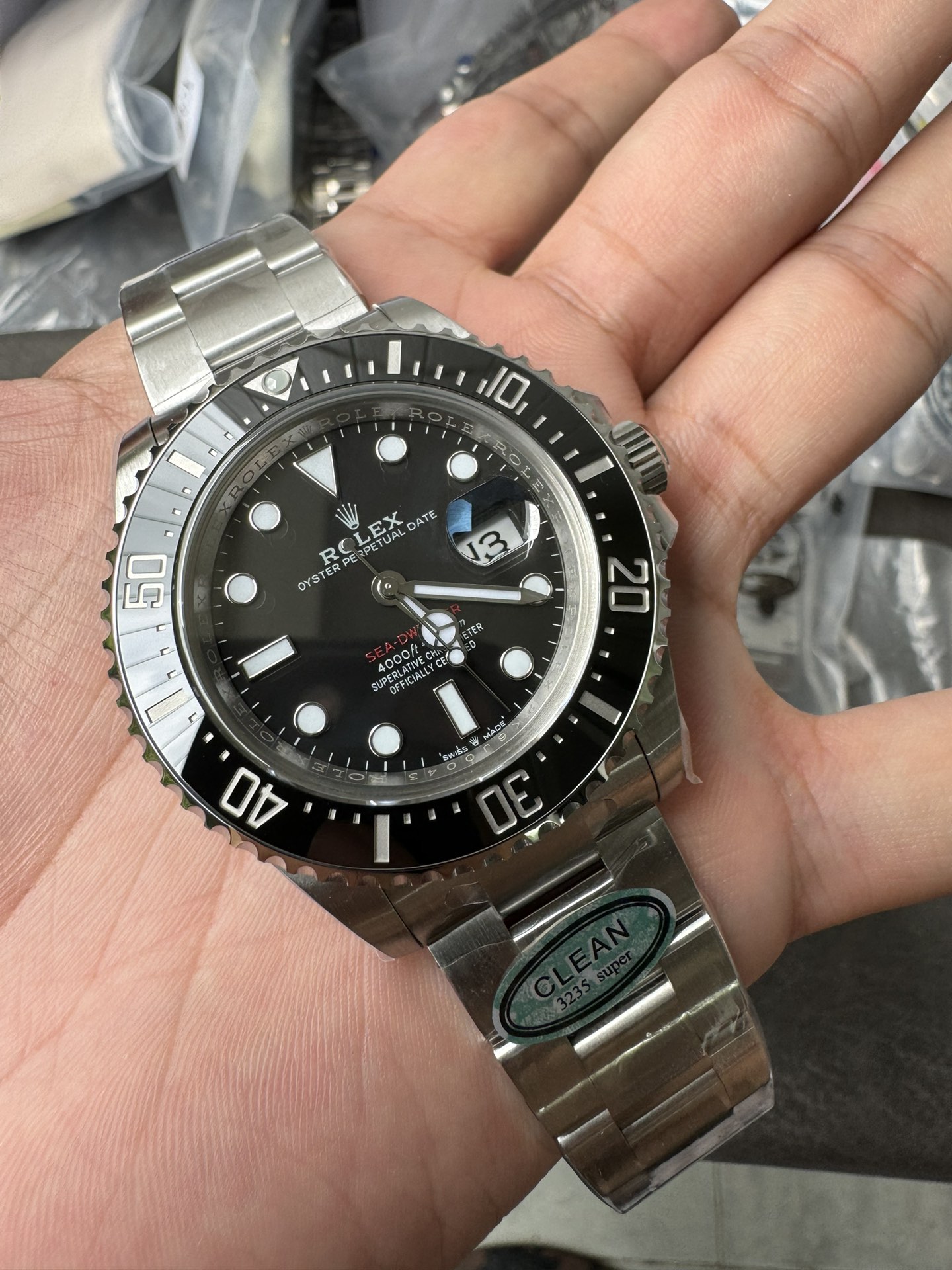Clean Factory Rolex Sea Dweller 126600 Single Red 904L Steel Case and Bracelet SH3235 Movement 03 Clean Factory Rolex Sea Dweller 126600 Single Red 904L Steel Case and Bracelet SH3235 Movement 03