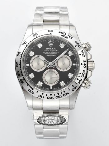 Clean Factory Daytona 126509 Black and Steel Set with Diamonds Dial Oystersteel Bracelet SH4131 Movement 00