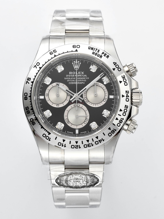 Victory Factory Daytona 126509 Black and Steel Set with Diamonds Dial Oystersteel Bracelet SH4131 Movement 00 Clean Factory Daytona 126509 Black and Steel Set with Diamonds Dial Oystersteel Bracelet SH4131 Movement 00