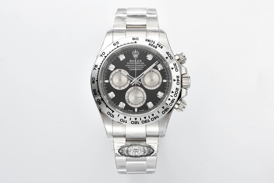 Victory Factory Daytona 126509 Black and Steel Set with Diamonds Dial Oystersteel Bracelet SH4131 Movement 01 Clean Factory Daytona 126509 Black and Steel Set with Diamonds Dial Oystersteel Bracelet SH4131 Movement 01