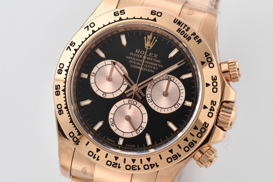 Clean Factory Rolex Daytona 126505 Rose Gold Case Bracelet Black Dial with Rose Gold Sub Dial SH4131 Movement 02 Clean Factory Rolex Daytona 126505 Rose Gold Case Bracelet Black Dial with Rose Gold Sub Dial SH4131 Movement 02