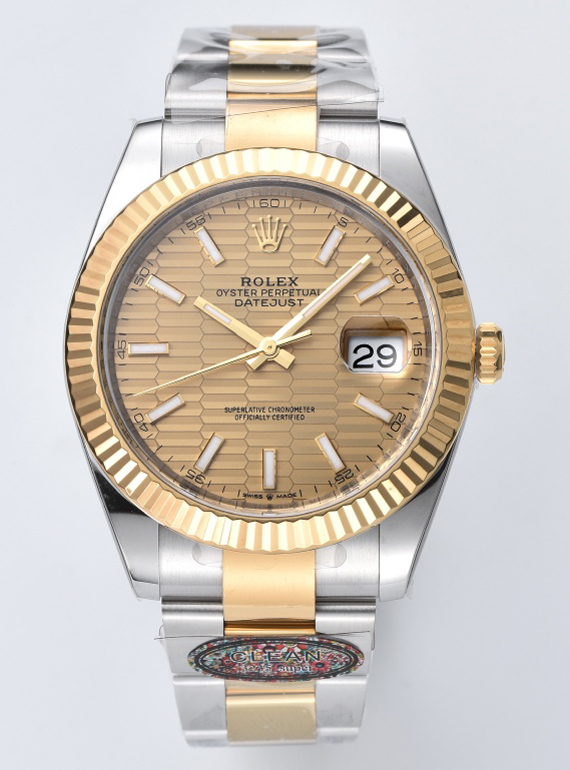 Clean Factory Datejust 126333 41mm Yellow Gold Fluted Textured Dial Yellow Gold Bezel 3235 Movement Two Tone Oyster Bracelet 00 Clean Factory Datejust 126333 41mm Yellow Gold Fluted Textured Dial Yellow Gold Bezel 3235 Movement Two Tone Oyster Bracelet 00