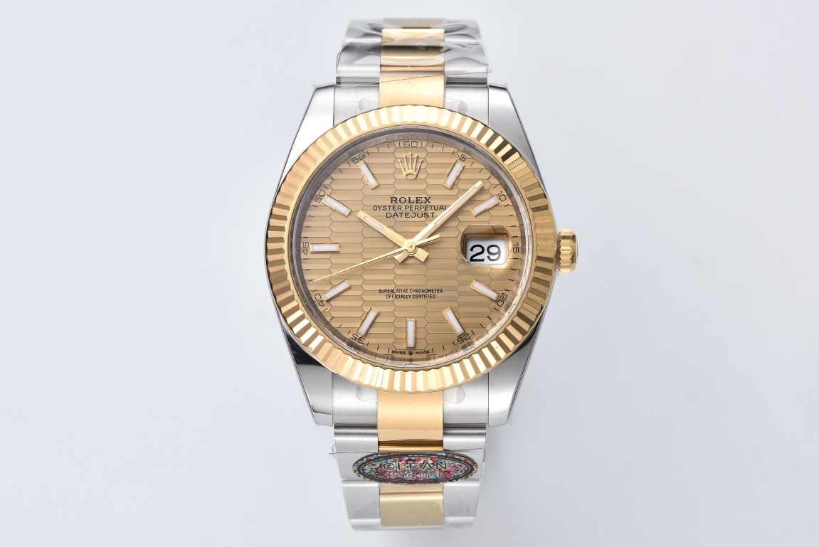 Clean Factory Datejust 126333 41mm Yellow Gold Fluted Textured Dial Yellow Gold Bezel 3235 Movement Two Tone Oyster Bracelet 01 Clean Factory Datejust 126333 41mm Yellow Gold Fluted Textured Dial Yellow Gold Bezel 3235 Movement Two Tone Oyster Bracelet 01