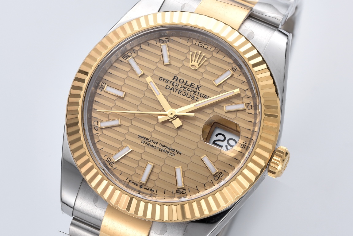 Clean Factory Datejust 126333 41mm Yellow Gold Fluted Textured Dial Yellow Gold Bezel 3235 Movement Two Tone Oyster Bracelet 02 Clean Factory Datejust 126333 41mm Yellow Gold Fluted Textured Dial Yellow Gold Bezel 3235 Movement Two Tone Oyster Bracelet 02