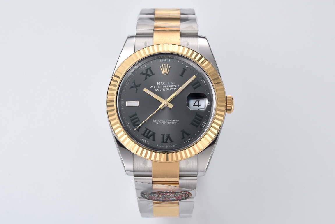 Clean Factory Datejust Wimbledon 126333 41mm Gray Dial with Green Roma Markers Yellow Gold Bezel 3235 Caliber Two Tone Oyster Bracelet 01 Clean Factory Datejust Wimbledon 126333 41mm Gray Dial with Green Roma Markers Yellow Gold Bezel 3235 Caliber Two Tone Oyster Bracelet 01