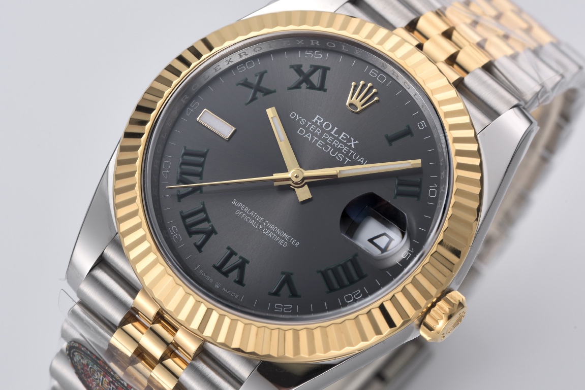 Clean Factory Datejust Wimbledon 126333 41mm Gray Dial with Green Roma Markers Yellow Gold Bezel 3235 Movement Two Tone Jubilee Bracelet 02 Clean Factory Datejust Wimbledon 126333 41mm Gray Dial with Green Roma Markers Yellow Gold Bezel 3235 Movement Two Tone Jubilee Bracelet 02