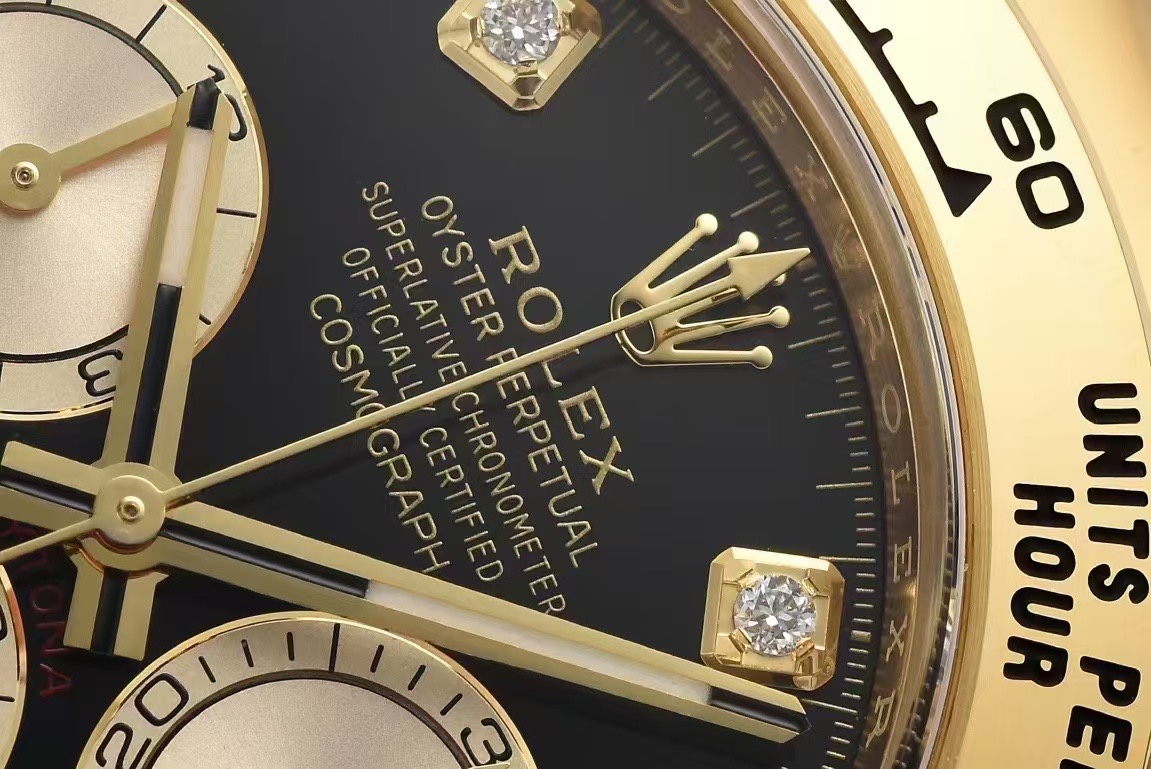 Clean Factory Daytona 126518 Black Dial with Diamonds Markers Yellow Gold Case Black Ceramic Bezel SH4131 Movement Oysterflex Strap 05 Clean Factory Daytona 126518 Black Dial with Diamonds Markers Yellow Gold Case Black Ceramic Bezel SH4131 Movement Oysterflex Strap 05