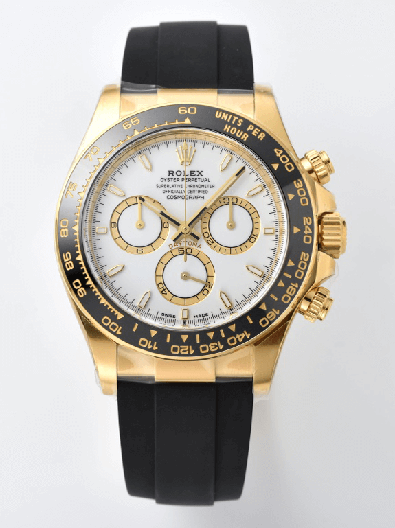 Clean Factory Daytona 126518 White Dial Yellow Gold Case Black Ceramic Bezel SH4131 Movement Oysterflex Strap 000 Clean Factory Daytona 126518 White Dial Yellow Gold Case Black Ceramic Bezel SH4131 Movement Oysterflex Strap 000