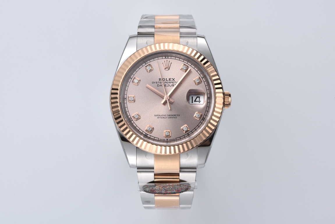 Clean Datejust 126331 41mm Rose Gold Sundust Dial with Diamond Markers Rose Gold Bezel 3235 Movement Two Tone Oyster Bracelet 01 Clean Datejust 126331 41mm Rose Gold Sundust Dial with Diamond Markers Rose Gold Bezel 3235 Movement Two Tone Oyster Bracelet 01
