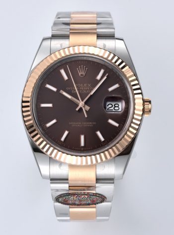 Clean Factory Datejust 126331 41mm 904L Steel Case Chocolate Dial with Stick Markers Rose Gold Bezel 3235 Movement Two Tone Oyster Bracelet 00