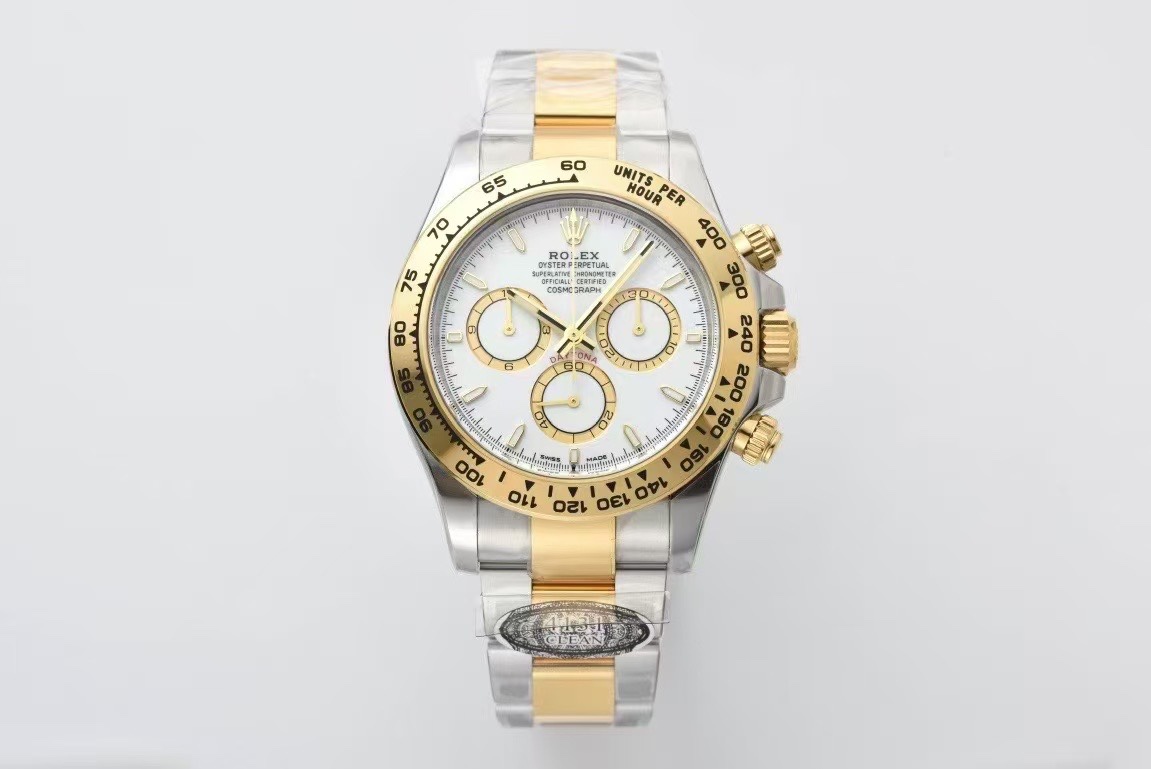 Clean Factory Daytona 126503 White Dial with Gold Eye Sub Dial Two Tone Yellow Gold Steel Bracelet Gold Bezel SH4131 Movement 01 Clean Factory Daytona 126503 White Dial with Gold Eye Sub Dial Two Tone Yellow Gold Steel Bracelet Gold Bezel SH4131 Movement 01