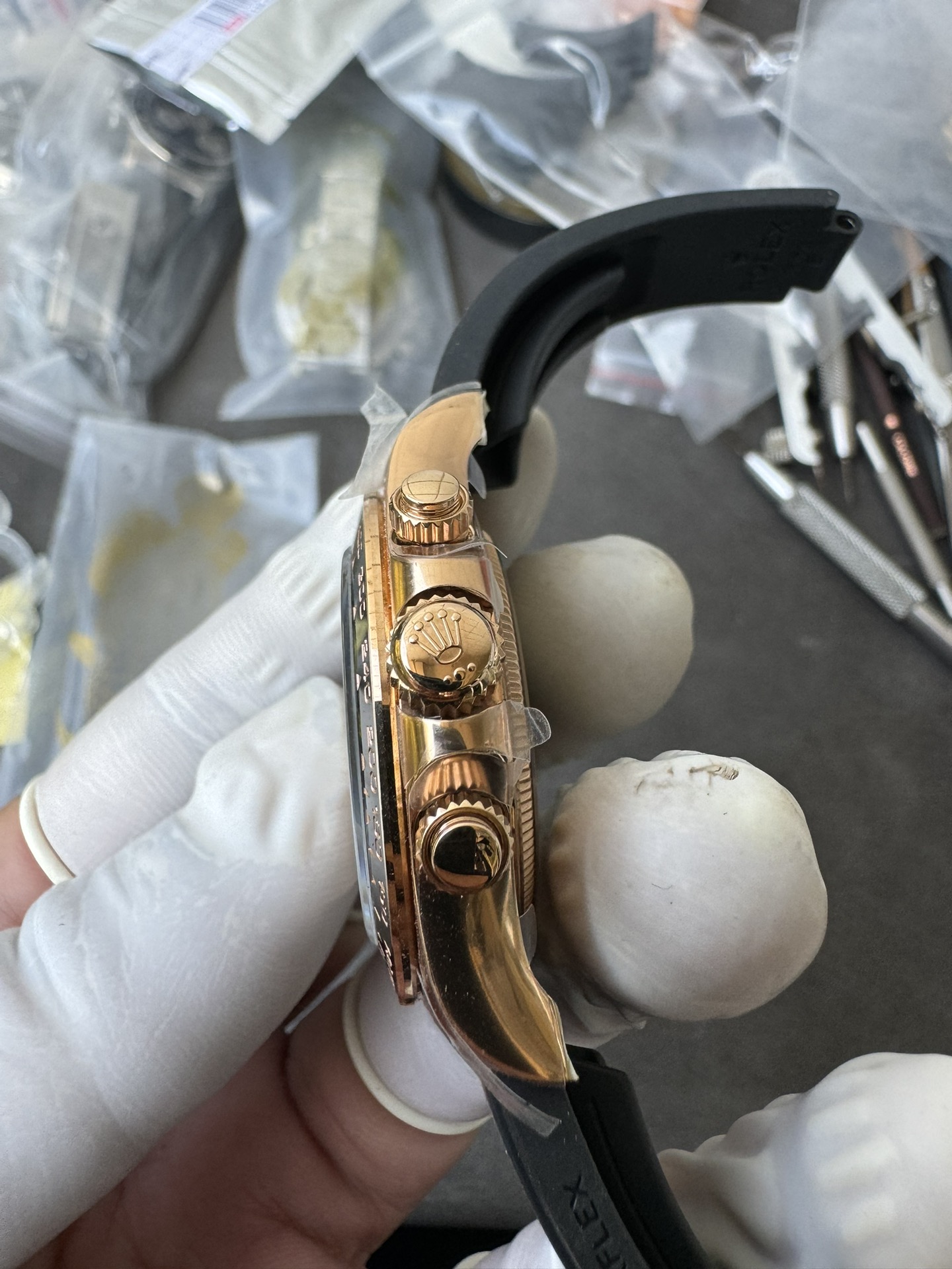 Clean Factory Daytona 126515LN 18K Rose Gold Plated Case Black and Rose Gold Dial Oysterflex Strap SH4131 Movement 08