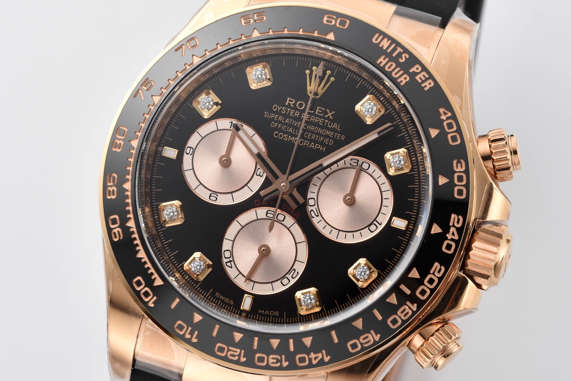 Clean Factory Daytona 126515LN Black and Sundust Diamonds Set Dial 18K Rose Gold Case Oysterflex Strap SH4131 Movement 03 Clean Factory Daytona 126515LN Black and Sundust Diamonds Set Dial 18K Rose Gold Case Oysterflex Strap SH4131 Movement 03