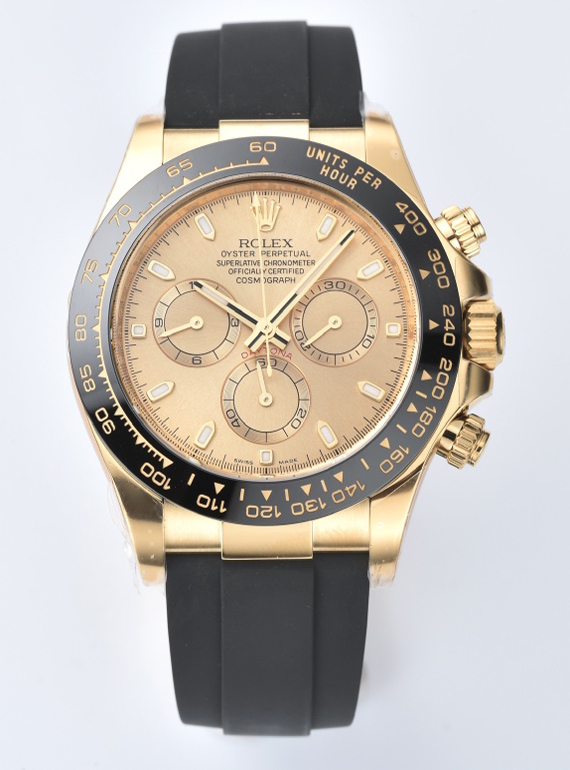 Clean Factory Rolex Daytona 116518LN 0042 Yellow Gold Dial and Case Black Ceramic Bezel Cal4130 Black Oyster Rubber Oysterflex Strap 00 Clean Factory Rolex Daytona 116518LN 0042 Yellow Gold Dial and Case Black Ceramic Bezel Cal4130 Black Oyster Rubber Oysterflex Strap 00