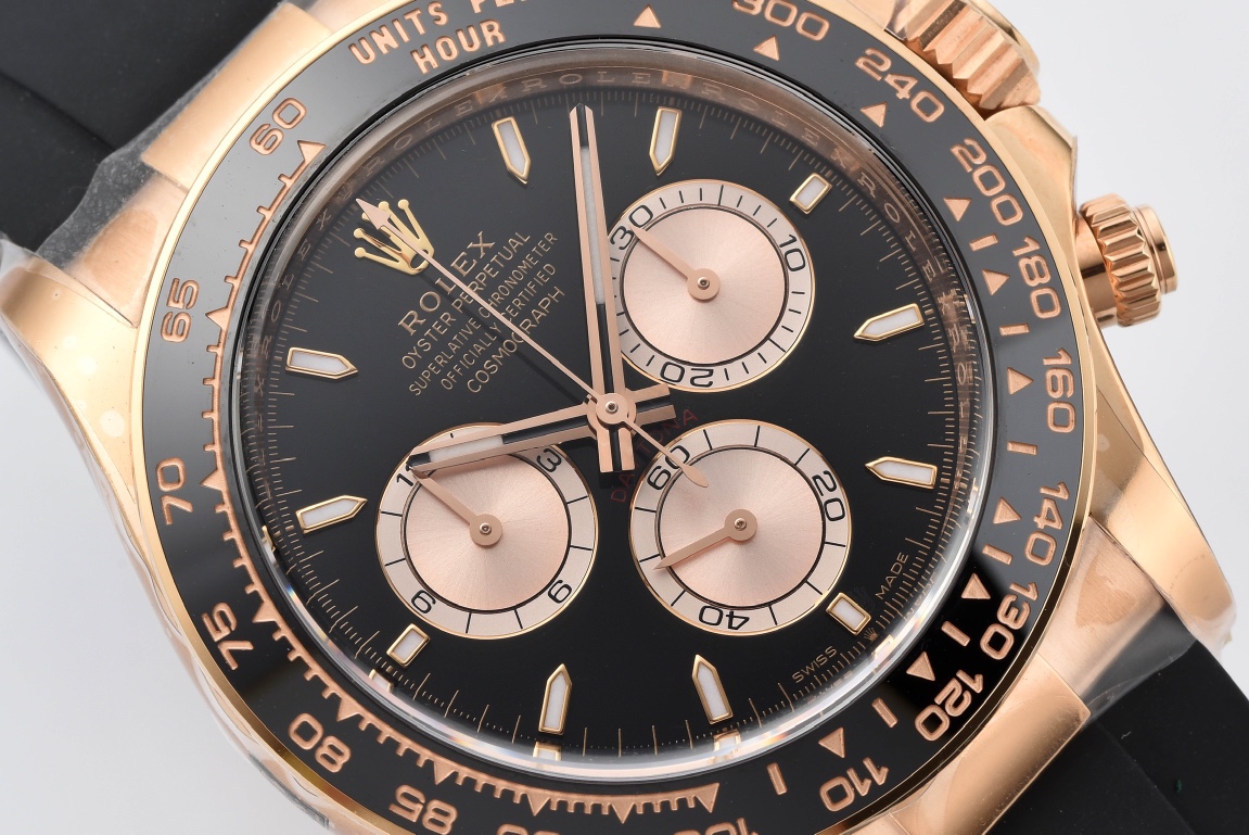 Clean Factory Rolex Daytona 126515LN 18K Rose Gold Plated Case Black and Rose Gold Dial Oysterflex Strap SH4131 03 Clean Factory Rolex Daytona 126515LN 18K Rose Gold Plated Case Black and Rose Gold Dial Oysterflex Strap SH4131 03