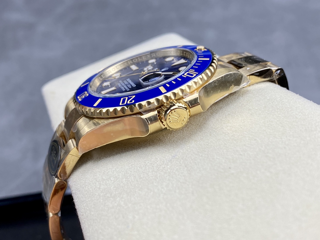Clean Factory Rolex Submariner 126618LB 41mm Blue Dial Ceramic Bezel Full Yellow Gold Plated Case Oyster Bracelet SH3235 Movement 06