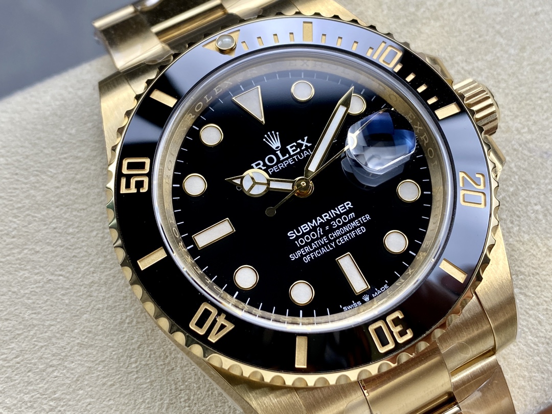 Clean Factory Rolex Submariner 126618LN 41mm Black Dial Ceramic Bezel Full Yellow Gold Plated Case Oyster Bracelet SH3235 Movement 02