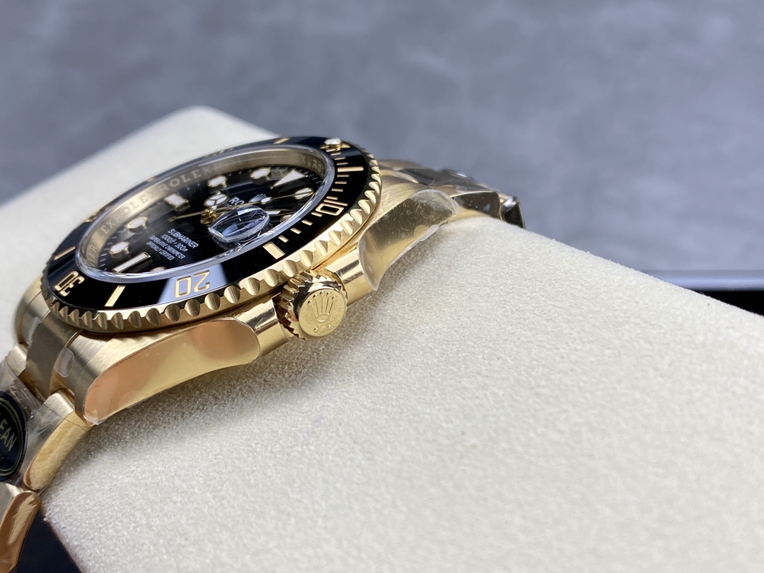 Clean Factory Rolex Submariner 126618LN 41mm Black Dial Ceramic Bezel Full Yellow Gold Plated Case Oyster Bracelet SH3235 Movement 05