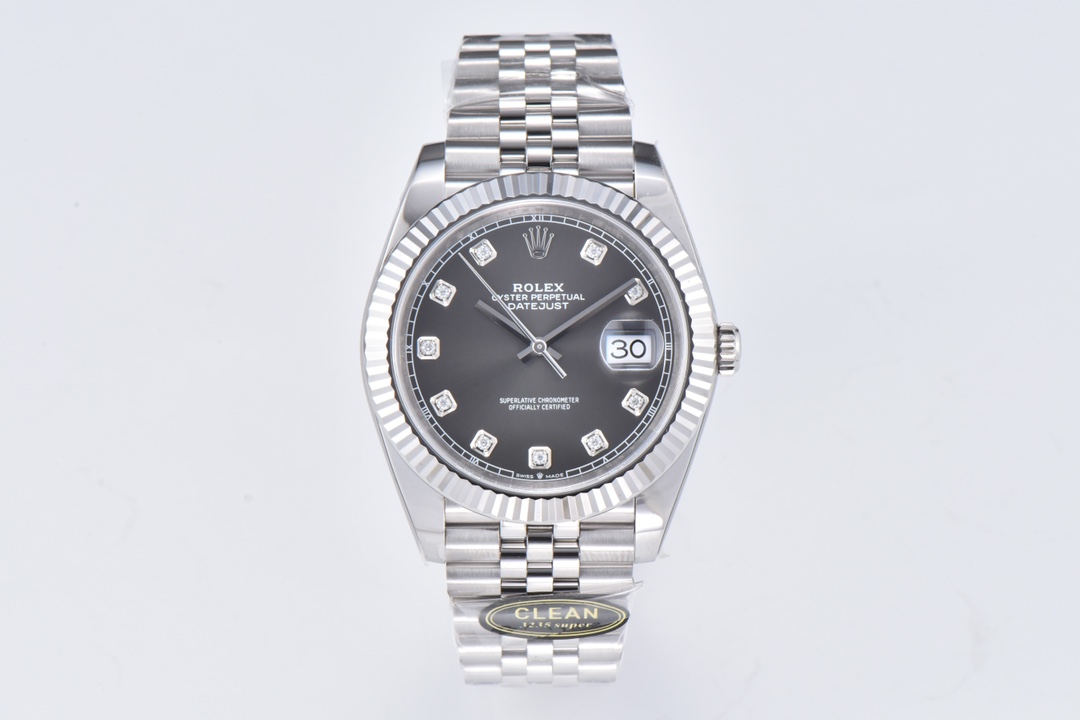 Clean Factory Datejust 36mm Gray Dial with Diamond Hour Markers 904L Steel Case Jubilee Bracelet SuperClone 3235 Movement 01 Clean Factory Datejust 36mm Gray Dial with Diamond Hour Markers 904L Steel Case Jubilee Bracelet SuperClone 3235 Movement 01