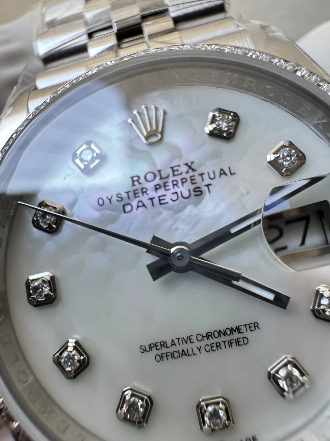 Clean Factory Datejust 36mm M126284RBR 0011 MOP Dial with Diamond Hour Markers Diamonds set Bezel 3235 Movement Jubilee Bracelet 11 Clean Factory Datejust 36mm M126284RBR 0011 MOP Dial with Diamond Hour Markers Diamonds set Bezel 3235 Movement Jubilee Bracelet 11