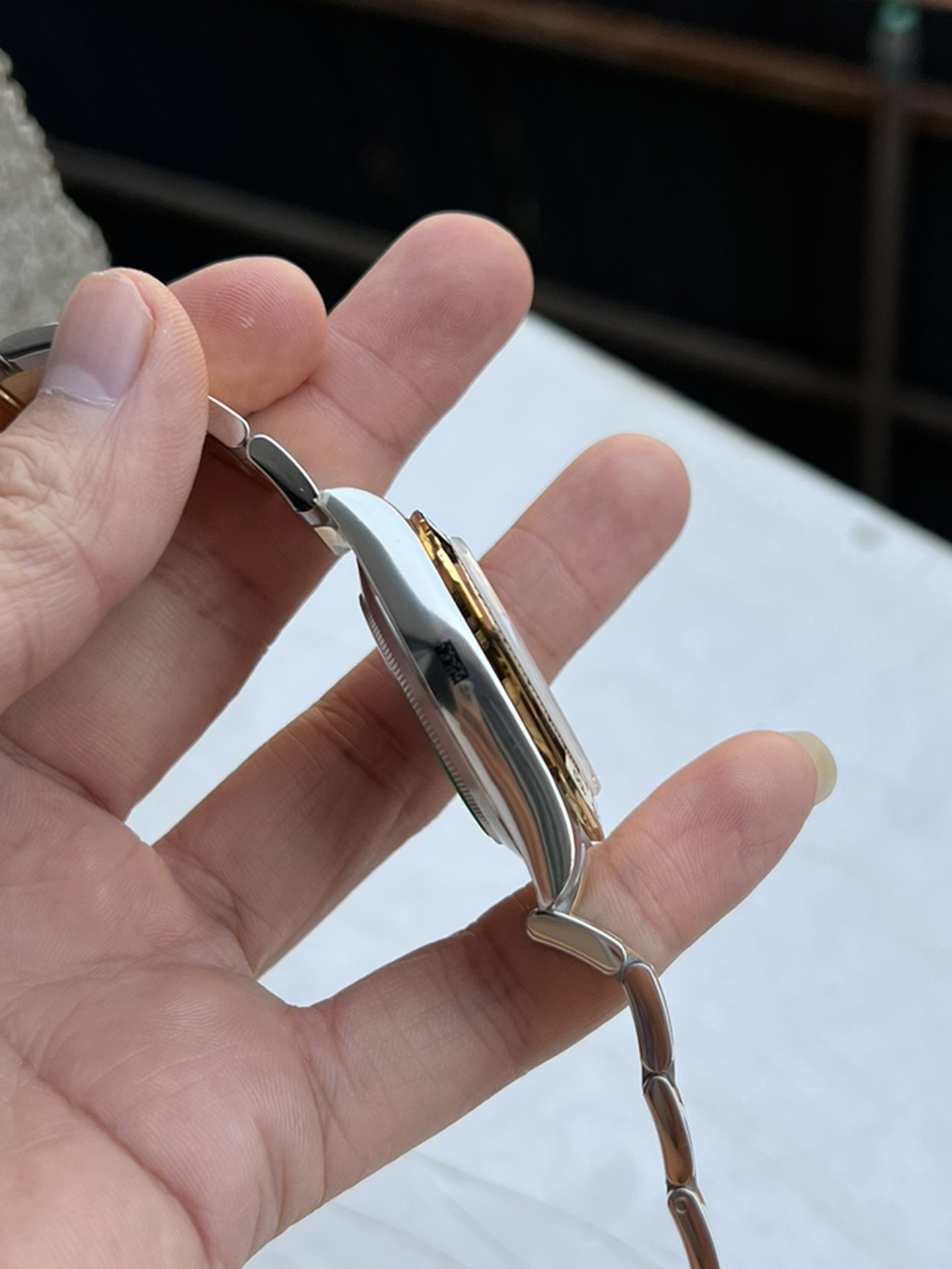 Clean Factory Daytona 116503 Black Mother of Pearl Dial Diamond Hour Markers Yellow Gold Bezel Two Tone Bracelet DD4130 Movement 06 Clean Factory Daytona 116503 Black Mother of Pearl Dial Diamond Hour Markers Yellow Gold Bezel Two Tone Bracelet DD4130 Movement 06