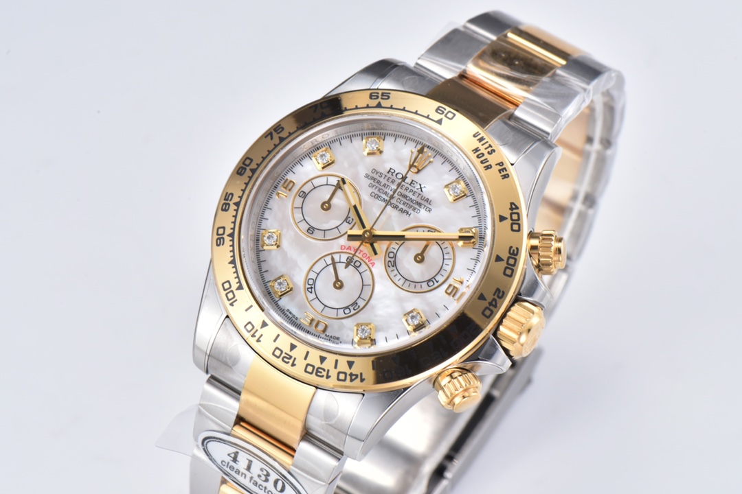 Clean Factory Daytona 116503 White Mother of Pearl Dial Oystersteel and Yellow Gold Material DD4130 Movement 03 Clean Factory Daytona 116503 White Mother of Pearl Dial Oystersteel and Yellow Gold Material DD4130 Movement 03