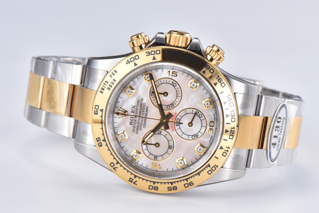 Clean Factory Daytona 116503 White Mother of Pearl Dial Oystersteel and Yellow Gold Material DD4130 Movement 04 Clean Factory Daytona 116503 White Mother of Pearl Dial Oystersteel and Yellow Gold Material DD4130 Movement 04