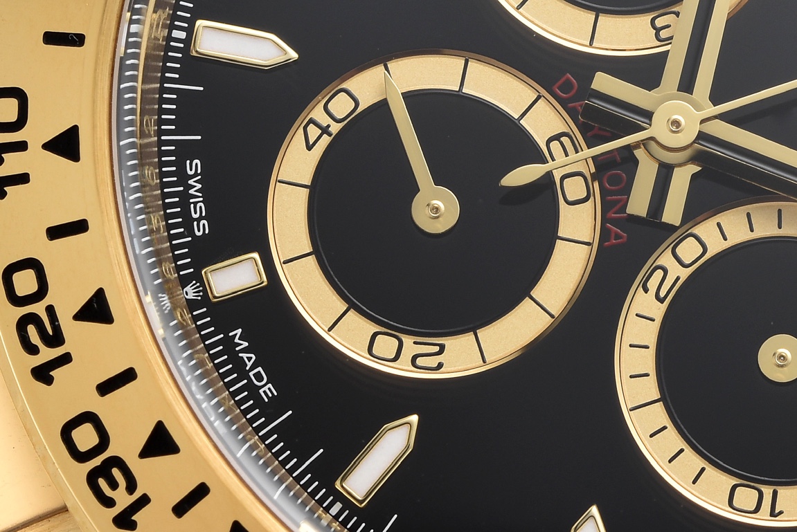 Clean Factory Daytona 126508 Black Dial with Gold Counter Ring Luminous Hour Markers 18K Yellow Gold Plated Band 4131 Movement 05 Clean Factory Daytona 126508 Black Dial with Gold Counter Ring Luminous Hour Markers 18K Yellow Gold Plated Band 4131 Movement 05