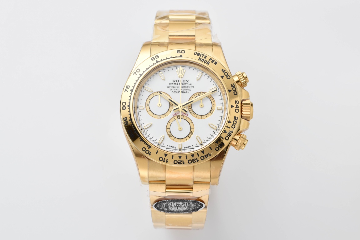 Clean Factory Daytona 126508 White Dial on 18K Yellow Gold Plated Bracelet ShangHai 4131 Movement 01 Clean Factory Daytona 126508 White Dial on 18K Yellow Gold Plated Bracelet ShangHai 4131 Movement 01