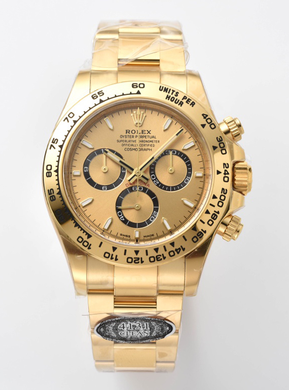 Clean Factory Daytona 126508 Yellow Gold Dial with Black Chrono Counter 18K Yellow Gold Plated Bracelet 4131 Movement 00 Clean Factory Daytona 126508 Yellow Gold Dial with Black Chrono Counter 18K Yellow Gold Plated Bracelet 4131 Movement 00