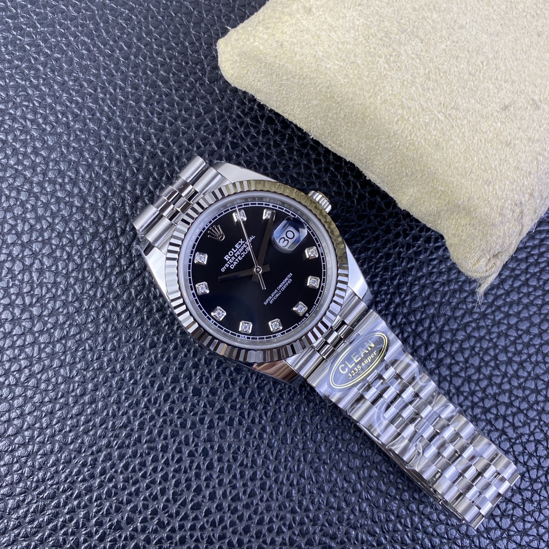 Clean Factory Rolex Datejust M126334 0012 Black Dial Diamond Hour Markers 904L Steel Case Oyster Bracelet ShangHai 3235 Movement 09 Clean Factory Rolex Datejust M126334 0012 Black Dial Diamond Hour Markers 904L Steel Case Oyster Bracelet ShangHai 3235 Movement 09