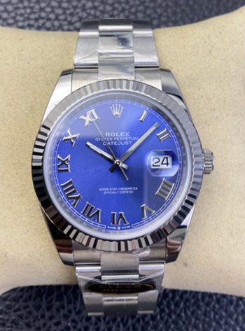 Clean Factory Rolex Datejust M126334 0025 Blue Dial Roma Hour Markers Oystersteel Case and Bracelet ShangHai 3235 Movement 00