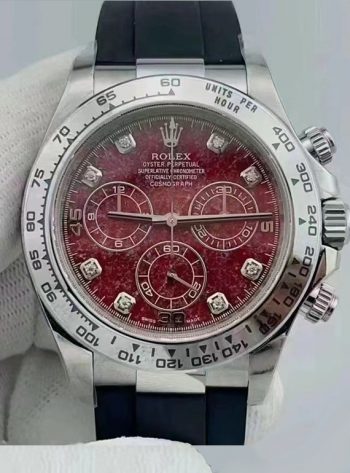 Clean Factory Rolex Daytona 116509 Red Grossular Rubellite Dial Diamonds Index DanDong 4130 SuperClone Movement 00 1