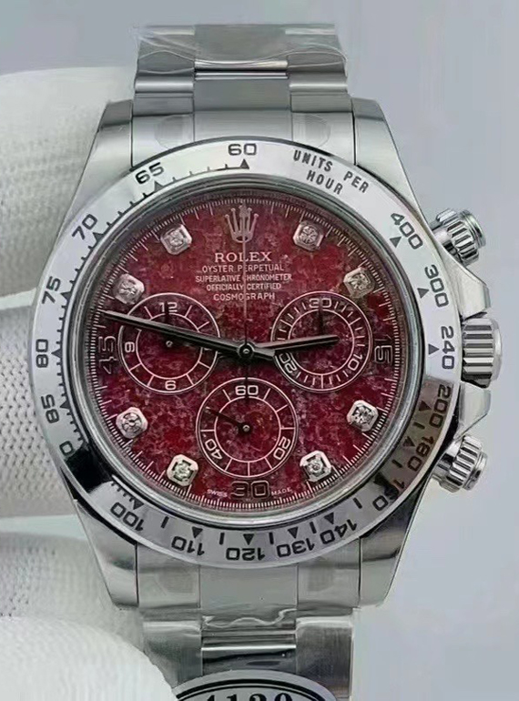 Clean Factory Rolex Daytona 116509 Red Grossular Rubellite Dial Diamonds Index DanDong 4130 SuperClone Movement 00 Clean Factory Rolex Daytona 116509 Red Grossular Rubellite Dial Diamonds Index DanDong 4130 SuperClone Movement 00