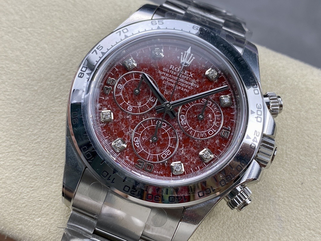 Clean Factory Rolex Daytona 116509 Red Grossular Rubellite Dial Diamonds Index DanDong 4130 SuperClone Movement 03 Clean Factory Rolex Daytona 116509 Red Grossular Rubellite Dial Diamonds Index DanDong 4130 SuperClone Movement 03