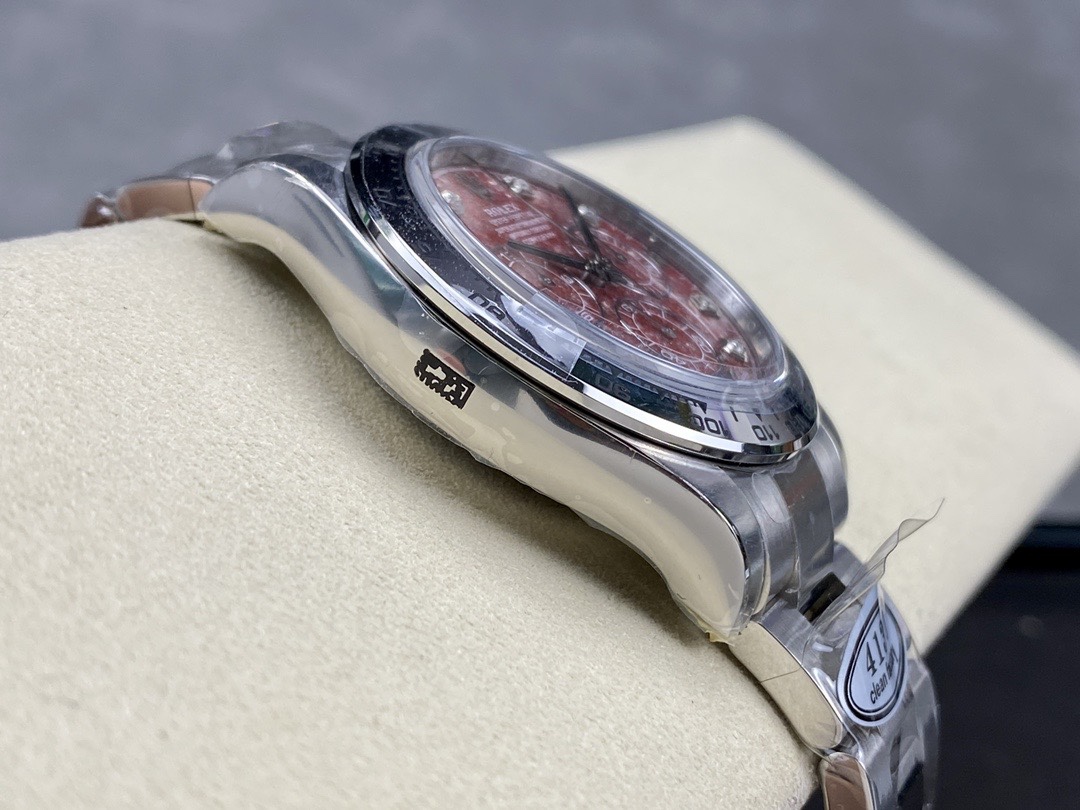 Clean Factory Rolex Daytona 116509 Red Grossular Rubellite Dial Diamonds Index DanDong 4130 SuperClone Movement 05 Clean Factory Rolex Daytona 116509 Red Grossular Rubellite Dial Diamonds Index DanDong 4130 SuperClone Movement 05