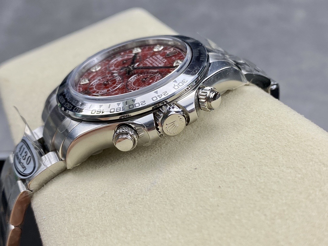 Clean Factory Rolex Daytona 116509 Red Grossular Rubellite Dial Diamonds Index DanDong 4130 SuperClone Movement 07 Clean Factory Rolex Daytona 116509 Red Grossular Rubellite Dial Diamonds Index DanDong 4130 SuperClone Movement 07