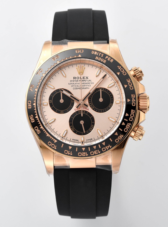 Clean Factory Rolex Daytona M26515LN 0006 Rose Gold Case Sundust and Black Dial Black Ceramic Scale Bezel Oysterflex Strap 4131 Movement 00 Clean Factory Rolex Daytona M26515LN 0006 Rose Gold Case Sundust and Black Dial Black Ceramic Scale Bezel Oysterflex Strap 4131 Movement 00
