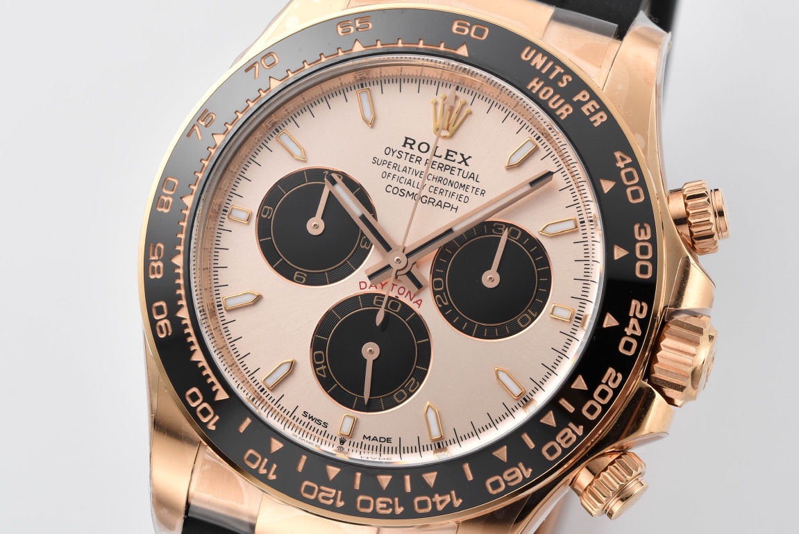Clean Factory Rolex Daytona M26515LN 0006 Rose Gold Case Sundust and Black Dial Black Ceramic Scale Bezel Oysterflex Strap 4131 Movement 02 Clean Factory Rolex Daytona M26515LN 0006 Rose Gold Case Sundust and Black Dial Black Ceramic Scale Bezel Oysterflex Strap 4131 Movement 02