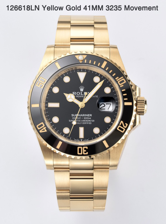 Clean Factory Rolex Submariner 126618LN 41mm Black Dial Ceramic Bezel Full Yellow Gold Plated Case Oyster Bracelet SH3235 Movement 0000 Clean Factory Rolex Submariner 126618LN 41mm Black Dial Ceramic Bezel Full Yellow Gold Plated Case Oyster Bracelet SH3235 Movement 0000