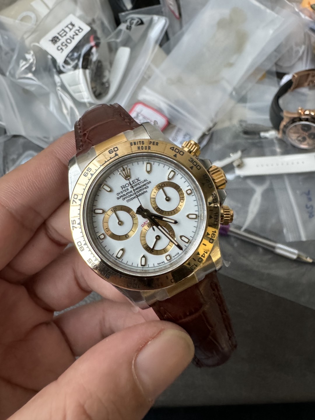 Clean Factory Watch Daytoan 116503 White Dial Yellow Gold Bezel 904L Steel Case Alligator Strap DD4130 Movement 07 Clean Factory Watch Daytoan 116503 White Dial Yellow Gold Bezel 904L Steel Case Alligator Strap DD4130 Movement 07