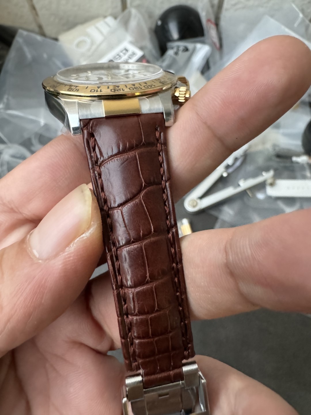 Clean Factory Watch Daytoan 116503 White Dial Yellow Gold Bezel 904L Steel Case Alligator Strap DD4130 Movement 11 Clean Factory Watch Daytoan 116503 White Dial Yellow Gold Bezel 904L Steel Case Alligator Strap DD4130 Movement 11