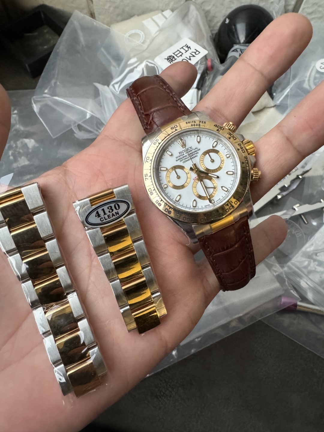 Clean Factory Watch Daytoan 116503 White Dial Yellow Gold Bezel 904L Steel Case Alligator Strap DD4130 Movement 19 Clean Factory Watch Daytoan 116503 White Dial Yellow Gold Bezel 904L Steel Case Alligator Strap DD4130 Movement 19
