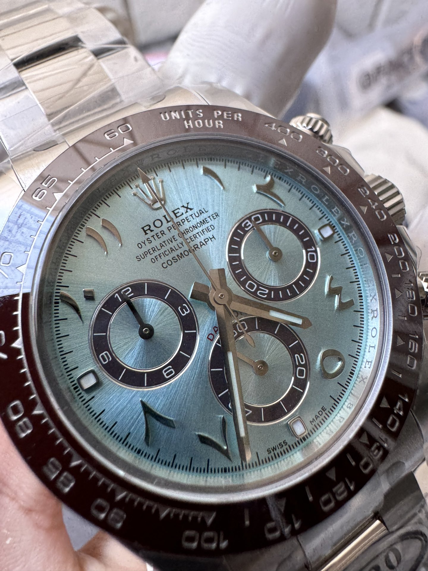 Clean Factory Watch Daytona 116506 Ice Blue Dial Arabic Hour Markers 904L Steel Case Bracelet DD4130 Movement 05 Clean Factory Watch Daytona 116506 Ice Blue Dial Arabic Hour Markers 904L Steel Case Bracelet DD4130 Movement 05